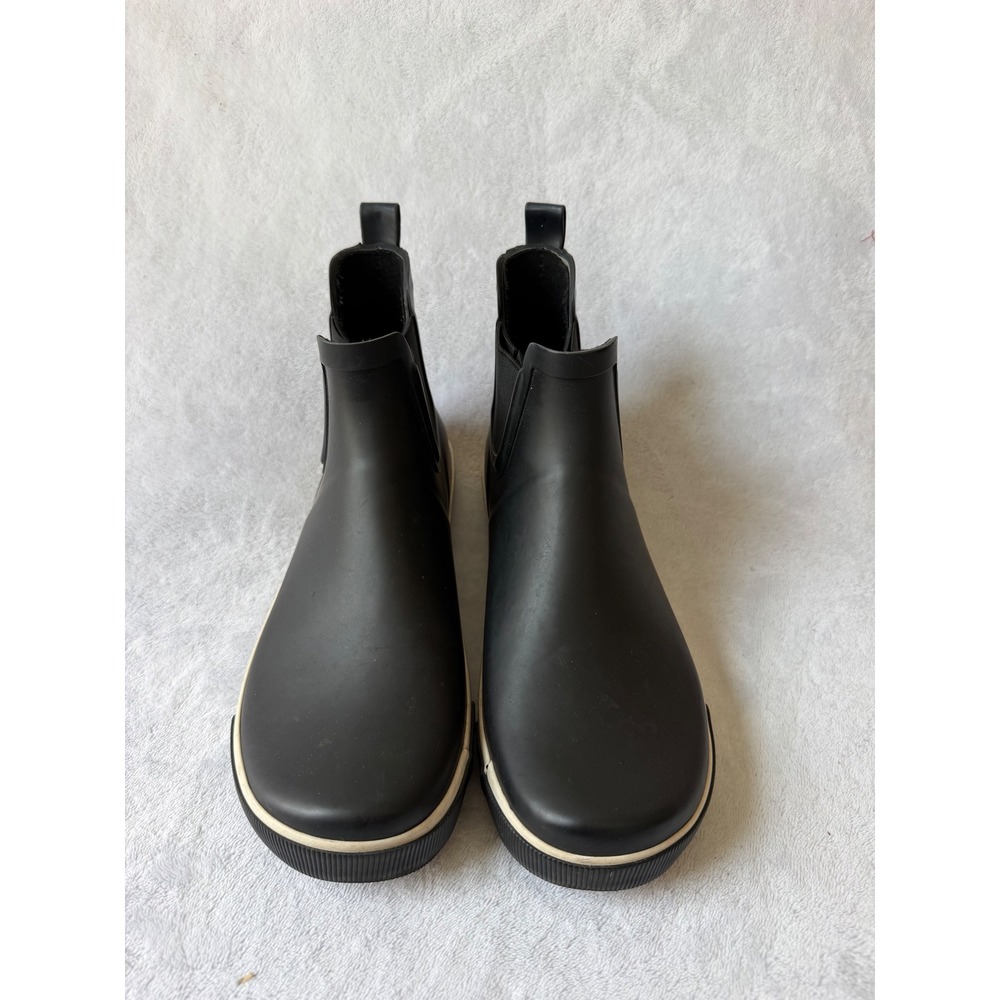 Rocket Dog Rain Boots Womens 9 Black Good Chelsea Rubber Waterproof Midsole